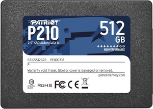 Patriot P210 512GB, 2.5” (520/430 MB/s)